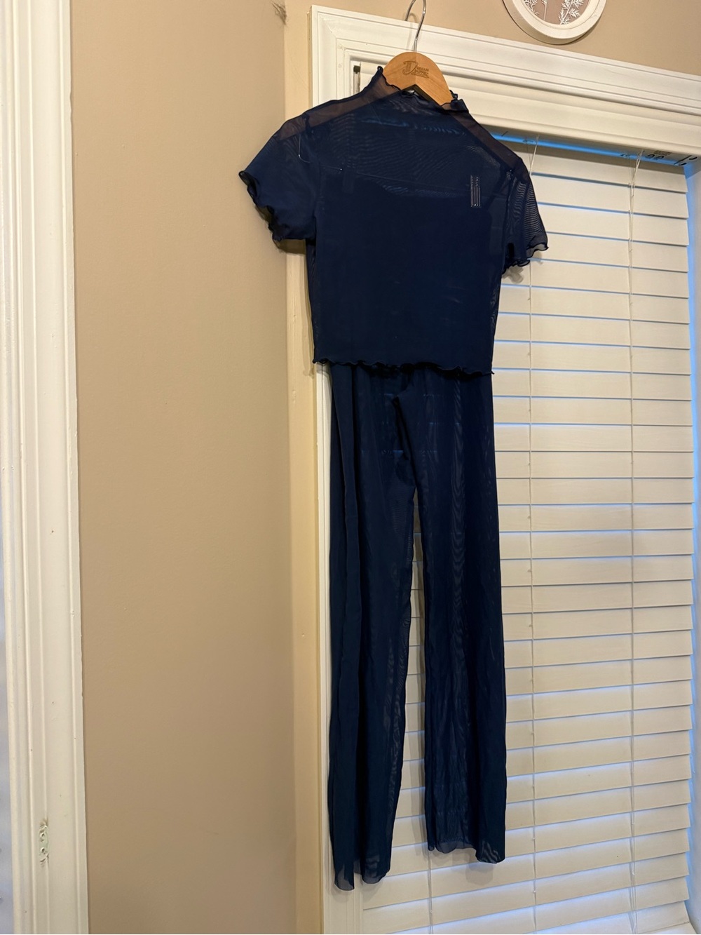 Weissman Navy Sheer Dance Two-Piece Set